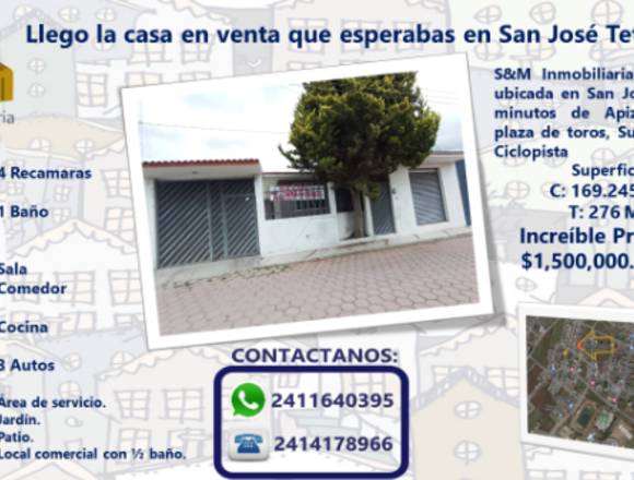 Llego casa en venta en San José Tetel, Tlax.