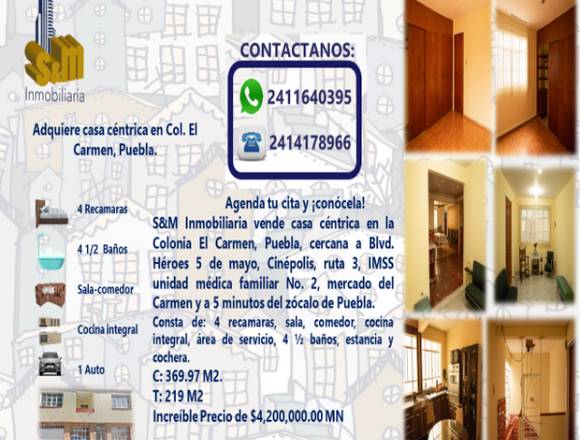 Se vende casa céntrica en Puebla