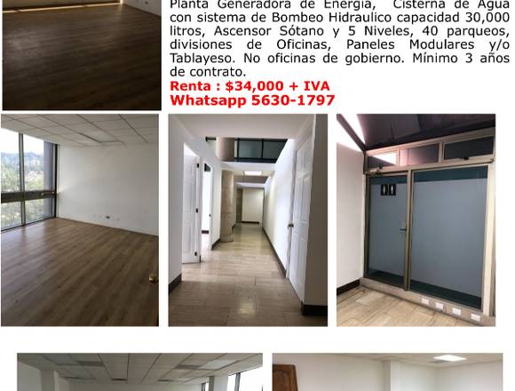 Edificio en renta zona 10, 72 parqueos propios