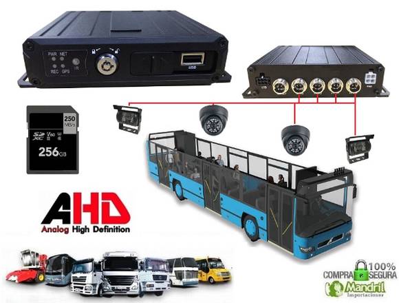 Dvr Vehicular Auto Camión Ómnibus 4 Canal 256Gb  