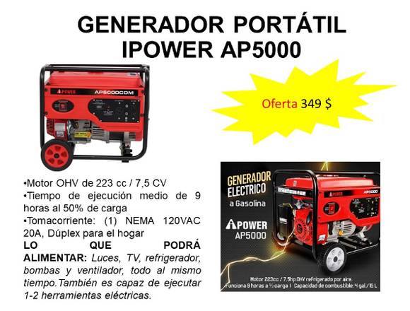 Generador De Corriente Ipower Ap5000