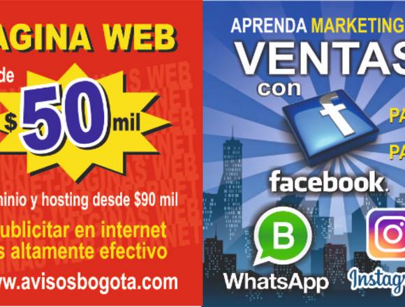 paginas web desde 50mil hosting dominio 100mil