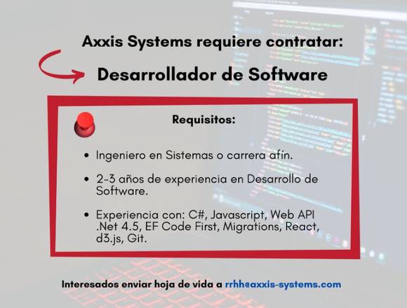 Desarrollador .Net - Remoto