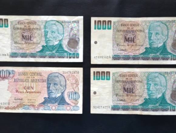 BILLETES ANTIGUOS PESOS ARGENTINOS DE $40 A $300.