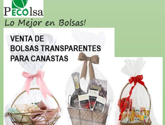 BOLSAS TRANSPARENTES PARA CANASTAS