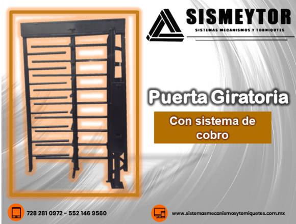 puerta giratoria con sistema de cobro 