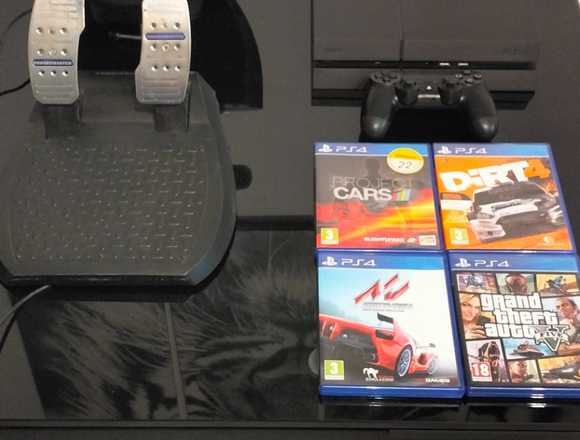 PlayStation 4+Volante+Juegos
