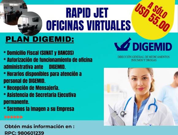 ALQUILER DE OFICINA VIRTUAL-DIGEMID