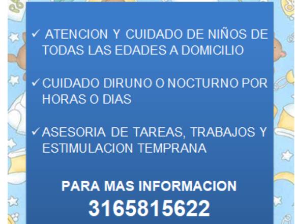 SERVICIO DE NIÑERA A DOMICILIO EN BUCARAMANGA