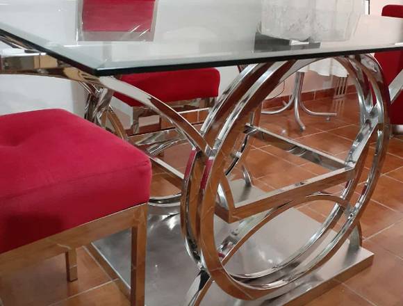 MUEBLES COMEDOR - MESA CENTRO ACERO INOX