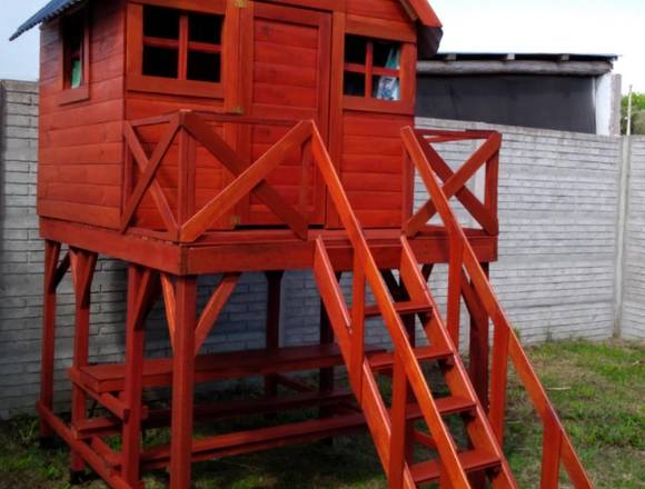 casitas y mangrullos para niños de madera