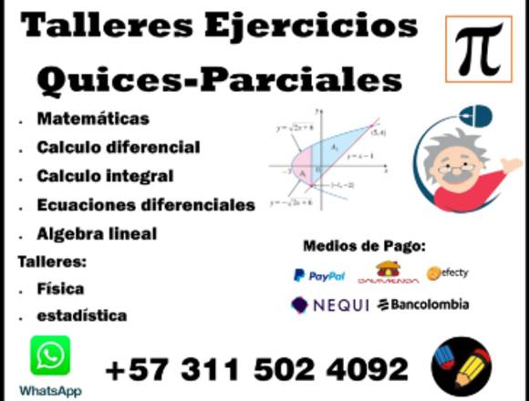 Asesorías, Talleres y Parciales Calculo, Álgebra.