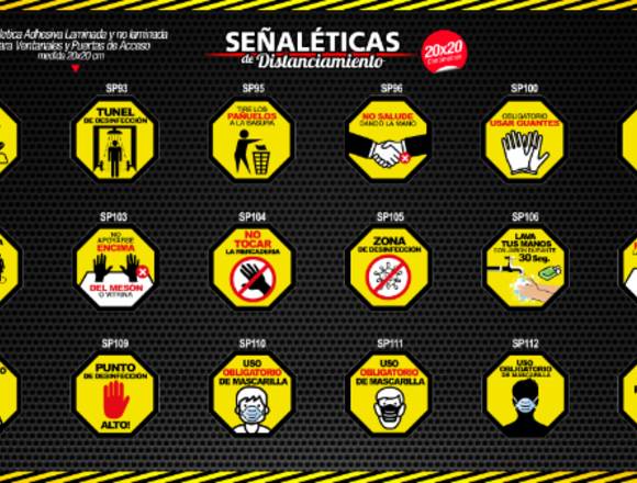 SEÑALETICAS ADHESIVAS PARA PREVENCION DE COVID19