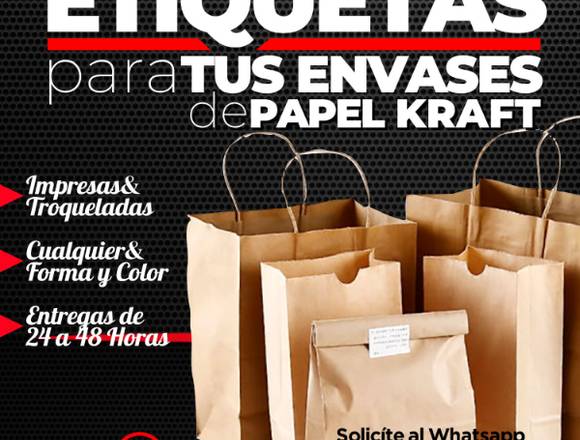 ETUQUETAS ADHESIVAS PARA ENVASES DE PAPEL KRAFT