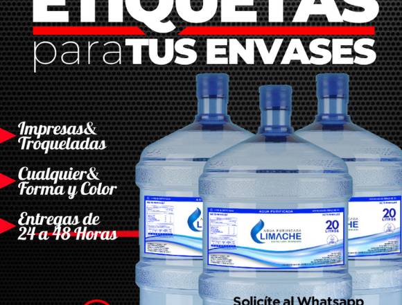 ETIQUETAS ADHESIVAS PARA BIDONES DE AGUA