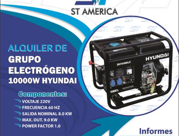 ALQUILER DE GRUPO ELECTROGENO HYUNDAI 