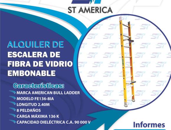 ALQUILER DE ESCALERA FIBRA DE VIDRIO EMBONABLE