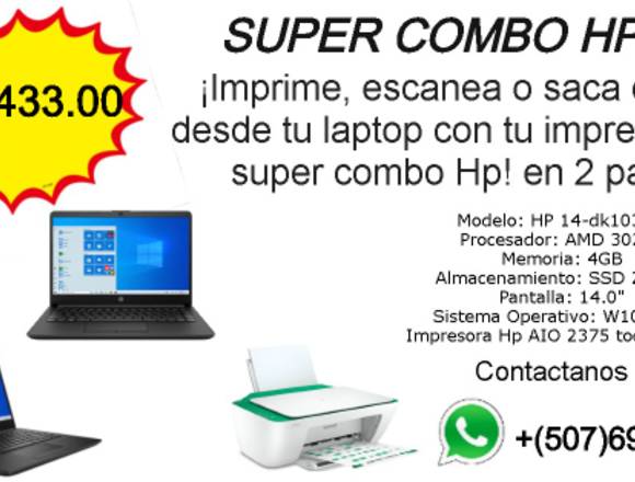 Combo de laptop e impresora HP