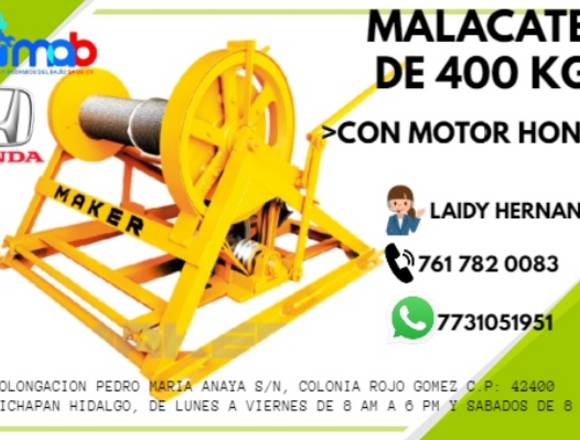 Venta de Malacate de 400 Kg con motor Honda