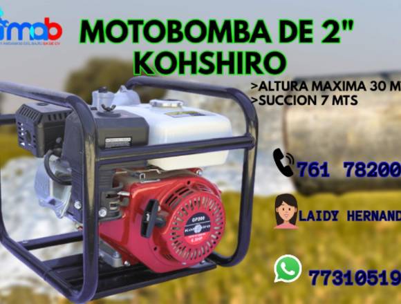 VENTA DE MOTOBOMBA DE 2" KOHSHIRO 