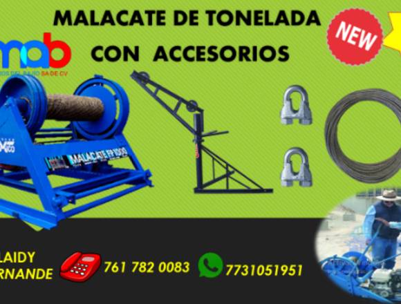 VENTA DE MALACATE DE TONELADA CON ACCESORIOS