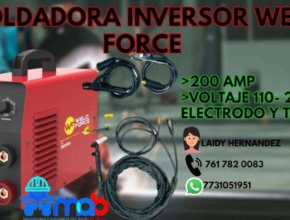 VENTA DE SOLDADORA INVERSOR WELD FORCE 200 AMP