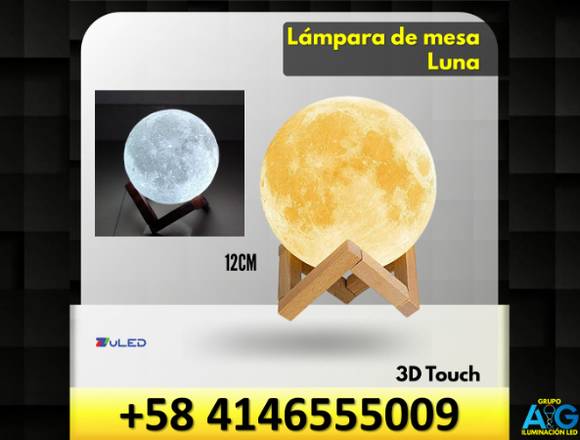 LAMPARA LED DE MESA LUNA 3D TOUCH 12CM ZULED