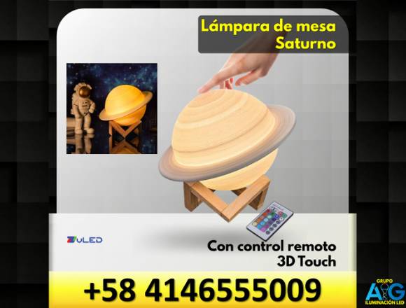 LAMPARA LED DE MESA SATURNO 3D 1W RGB CON CONTROL