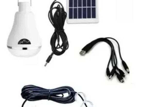 Ampolleta 10w Solar + Panel 7 Horas De Luz + Usb