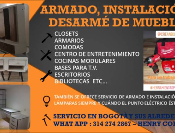 Armado e Instalación de Muebles a domicilio