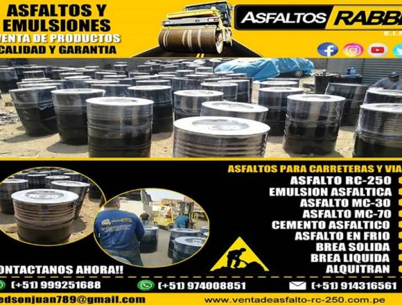 VENTA DE ASFALTO EN FRIO - DML  Venta de Asfalto RC-250, Mantos  Asfalticos, Emulsión asfáltica - Asfalto RC-250, Venta de Asfalto lima,  Asfalto RC-250 en lima, Asfalto MC-30, Brea Liquida, Brea