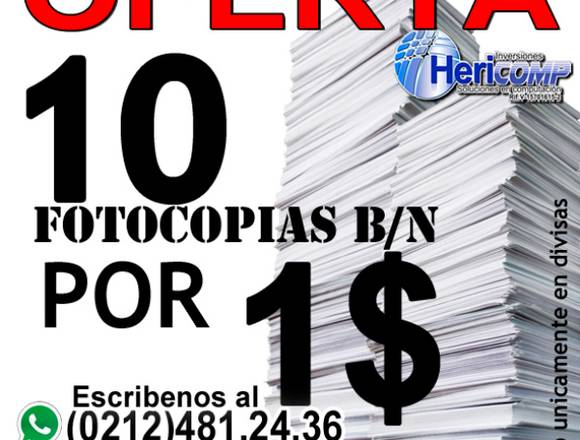 Oferta en fotocopias e impresiones