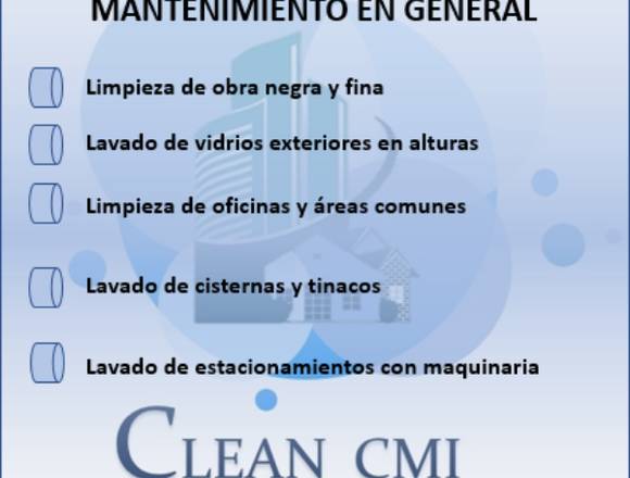 Servicios de limpieza y mantenimiento en general 