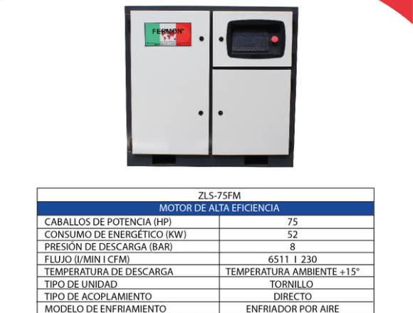 TFM-75F COMPRESOR TORNILLO DE 75 HP 