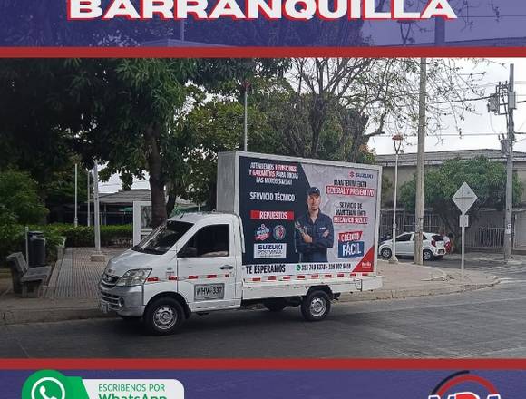 Vallas fijas y carro valla en Barranquilla