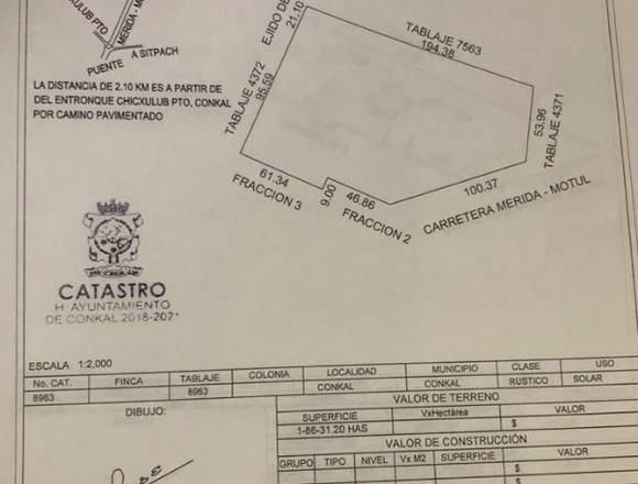 VENTA DE TERRENO EN CONKAL