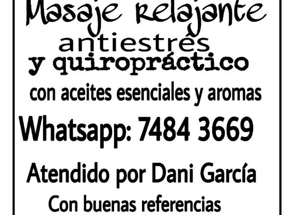 Masajes relajantes para damas y caballeros 