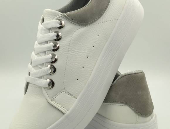 Tenis Blancos Tiza color Gris