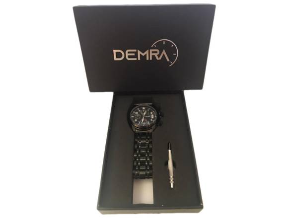 Reloj Elegante DEMRA Negro Plateado ENVIO GRATIS