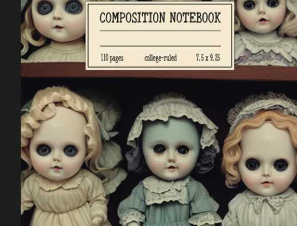 Enchanting Creepy Dolls Wide Ruled Notebook