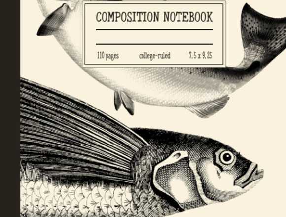 Cute and Weird Fish Vintage Composition Notebook 
