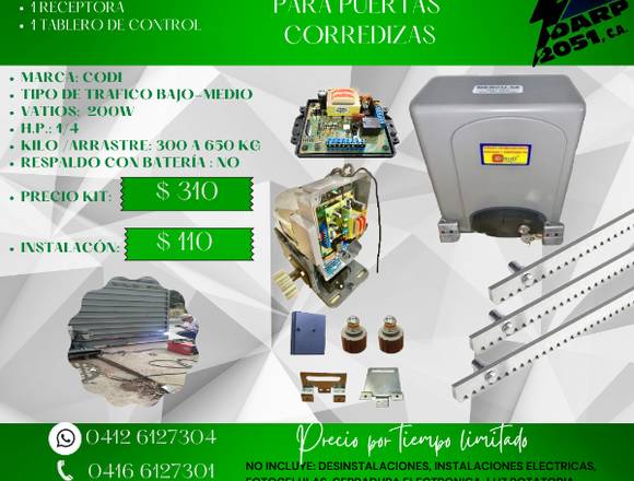 09 💢 CORREDIZO MOTORES PARA REJAS O PORTONES: 