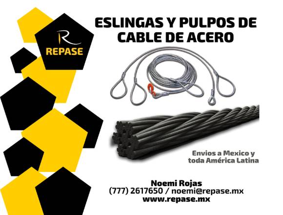 ESLINGAS Y PULPOS DE CABLES DE ACERO