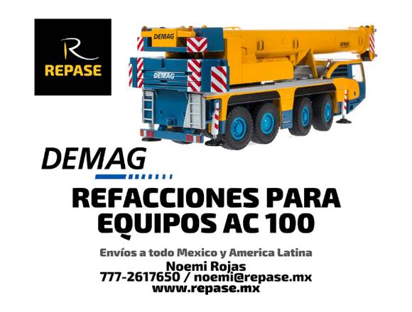 REFACCIONES PARA EQUIPO AC 100 DEMAG