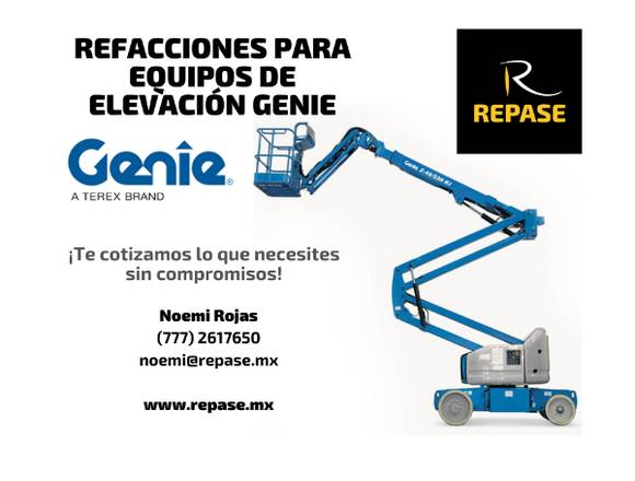 REFACCIONES PARA EQUIPOS DE ELEVACIÓN GENIE 