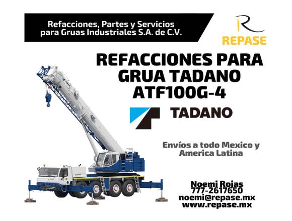 REFACCIONES PARA GRUA TADANO ATF 100G-4