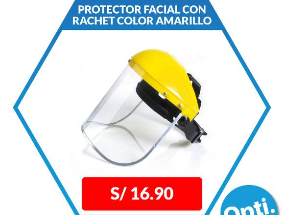 Protector Facial con Rachet color amarillo