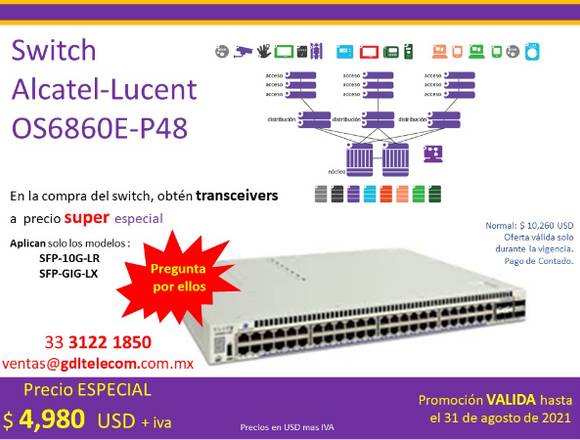 Switches Alcatel-Lucent. OS6860E-P24, con PoE