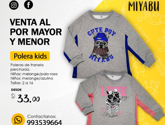 Polera Kids - Venta al por mayor y MENOR