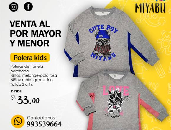 Polera Kids - Venta al por mayor y MENOR